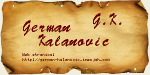 German Kalanović vizit kartica